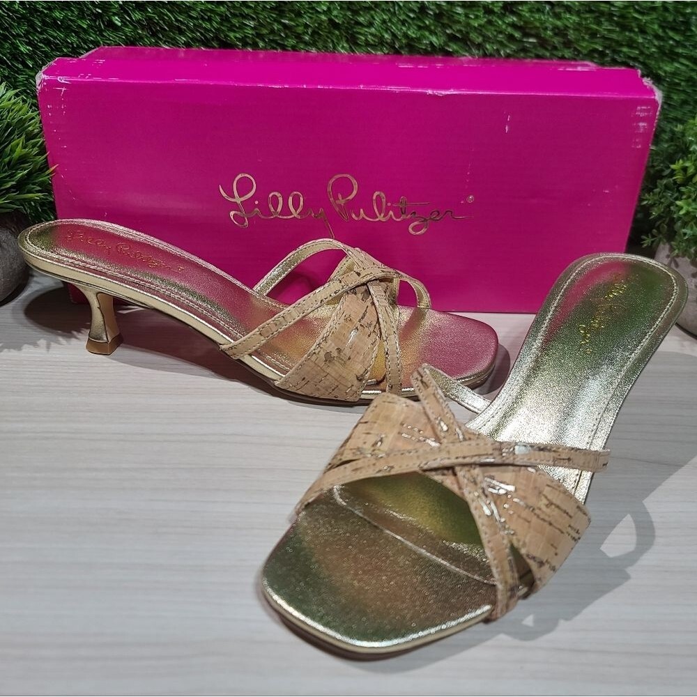 Lilly Pulitzer Arya Sandal Natural 7 M NEW